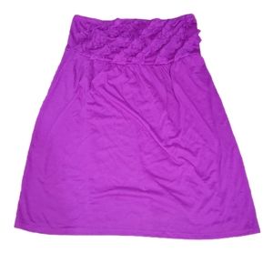 OP Ladies Strapless Tube Top Size XL Orchid Purple Ruffled